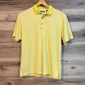 Cubavera ribbed yellow polo size M